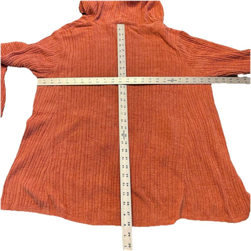 Barefoot Dreams Open Front Cardigan Women 2X Orange Cozy Chic Ultra Light Hooded - Picture 2 of 5